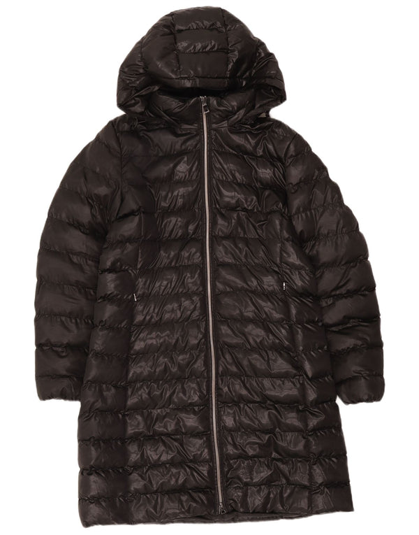 Casaco acolchoado com capuz Respira feminino Geox UK 14 grande poliéster preto