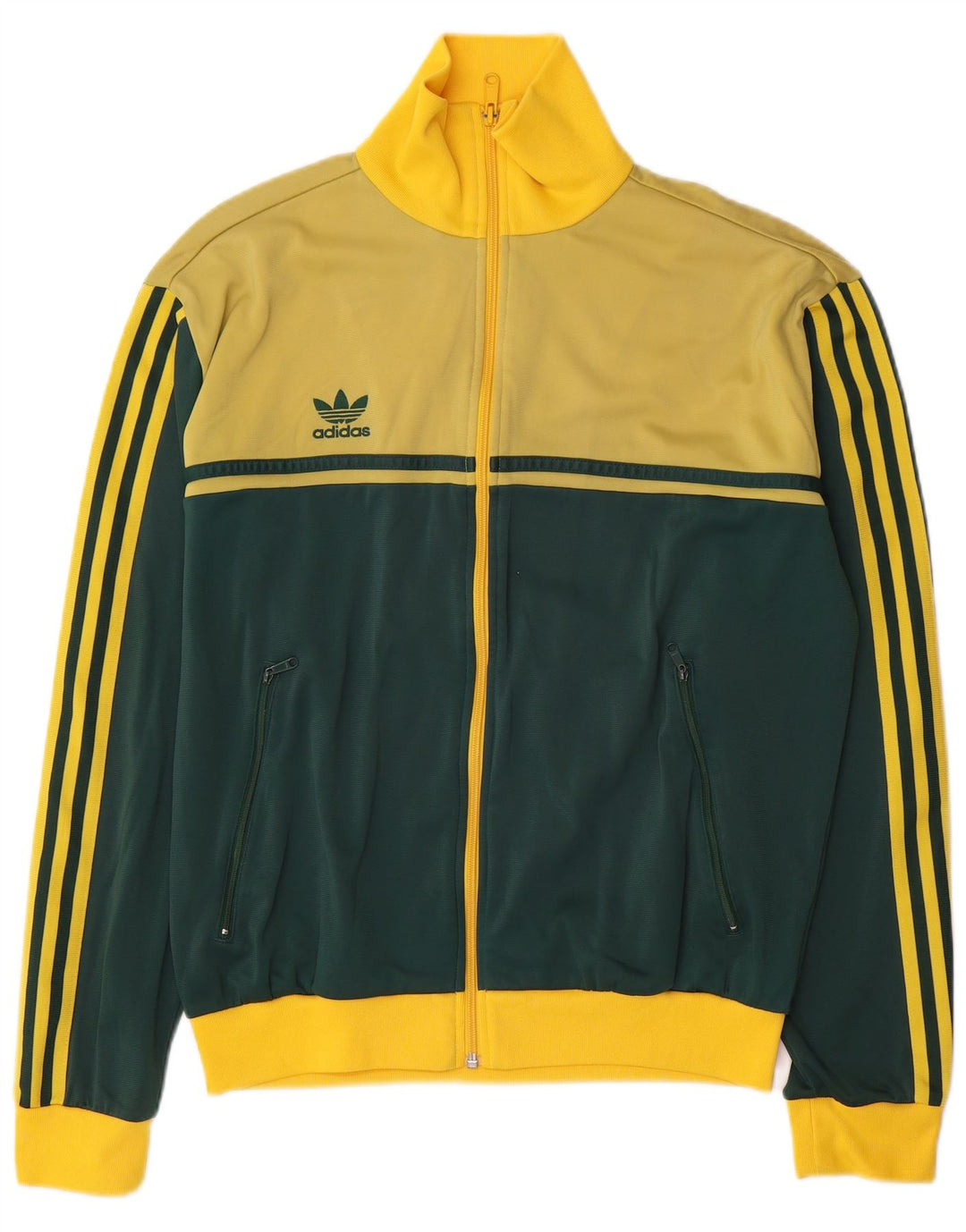 Adidas Mens Graphic Tracksuit Top Jacket Grande Amarelo Colorblock Poliamida