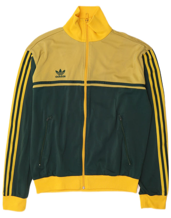 Adidas Mens Graphic Tracksuit Top Jacket Grande Amarelo Colorblock Poliamida