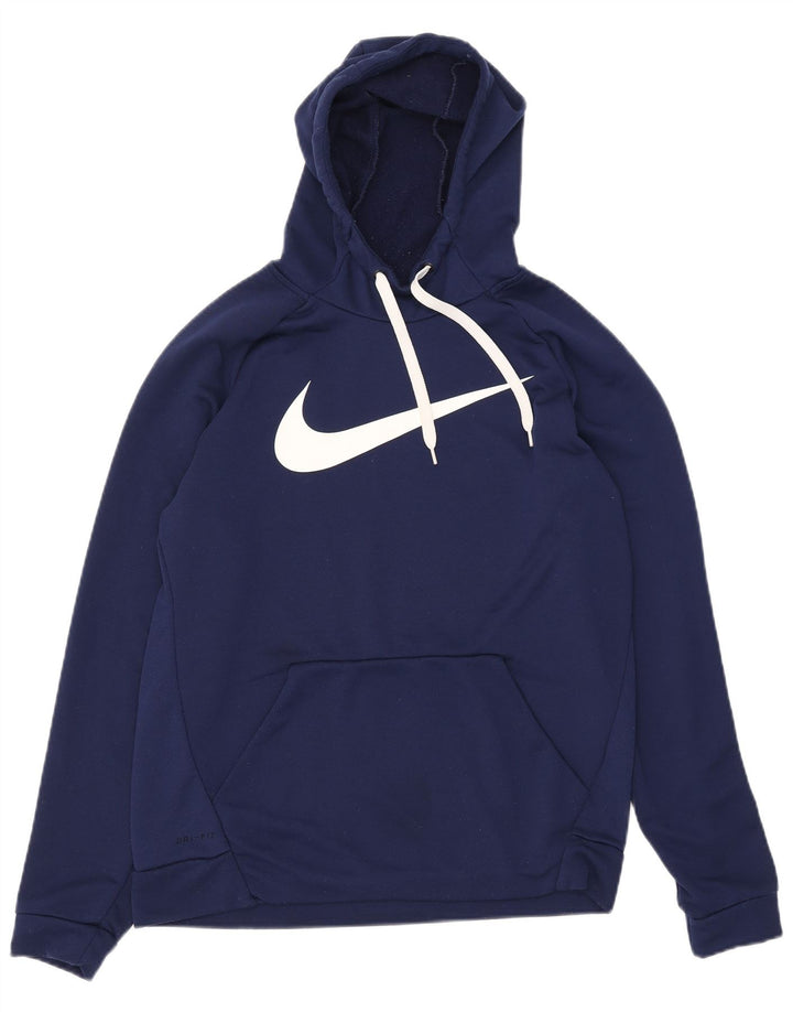 Suéter Nike masculino Dri Fit Graphic com capuz médio azul marinho poliéster