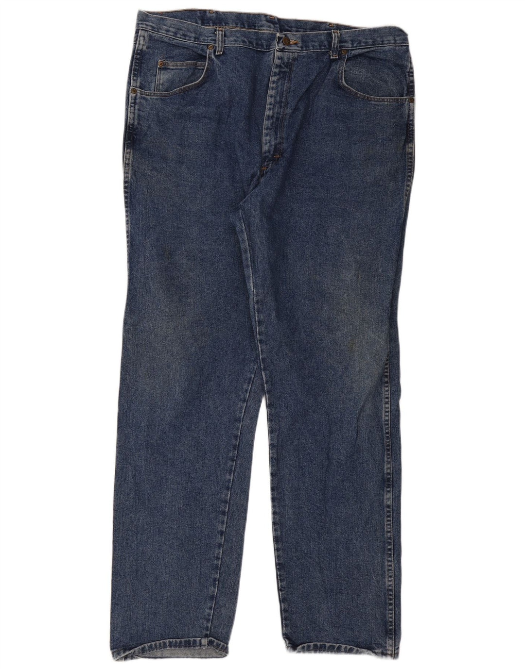Wrangler Mens Straight Jeans W42 W34 Azul Algodão
