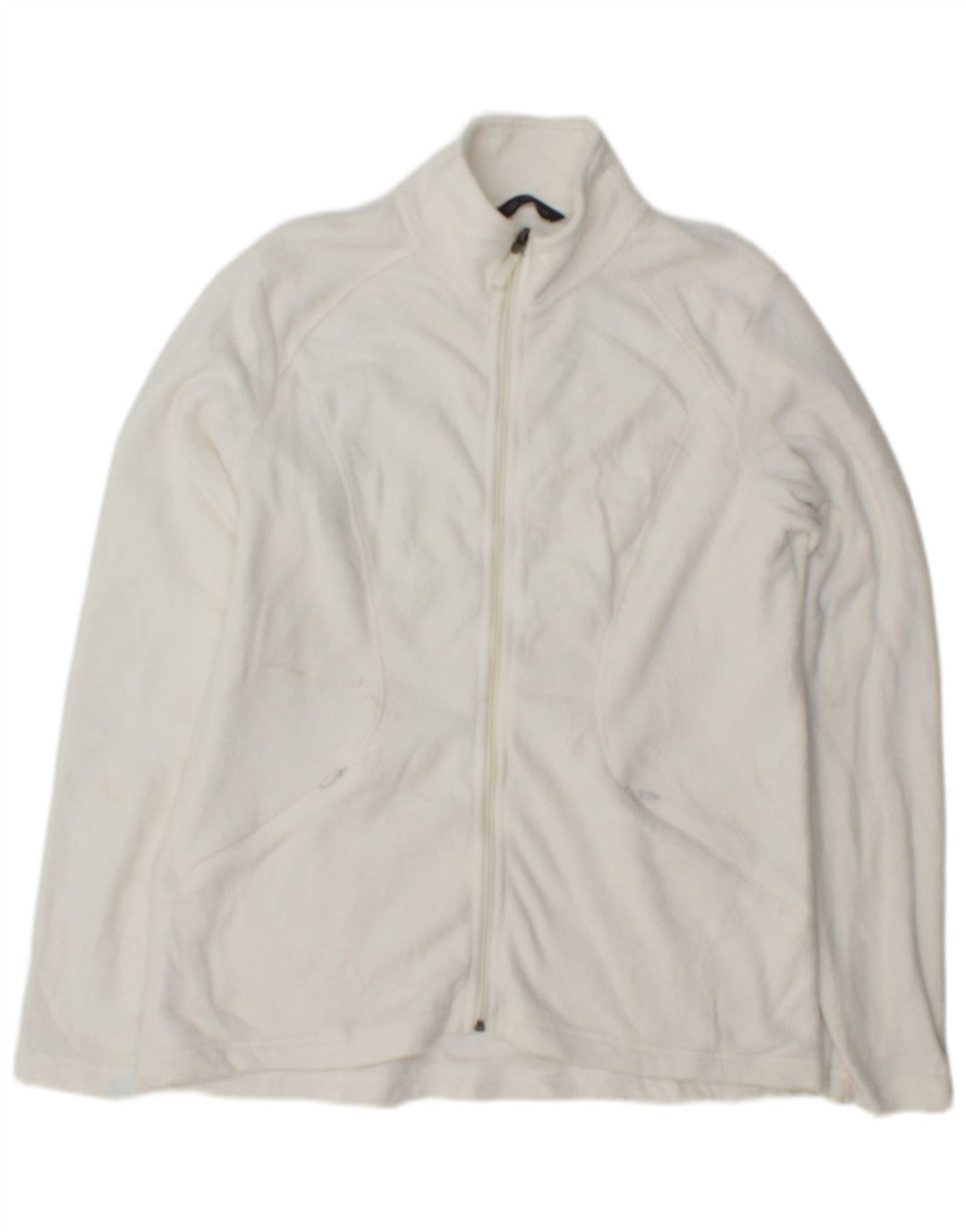 Jaqueta de lã feminina Marks & Spencer Reino Unido 14 grande poliéster branco