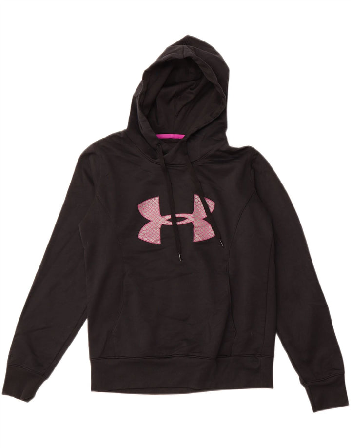 UNDER ARMOUR Suéter feminino com capuz gráfico Cold Gear Reino Unido 14 médio preto