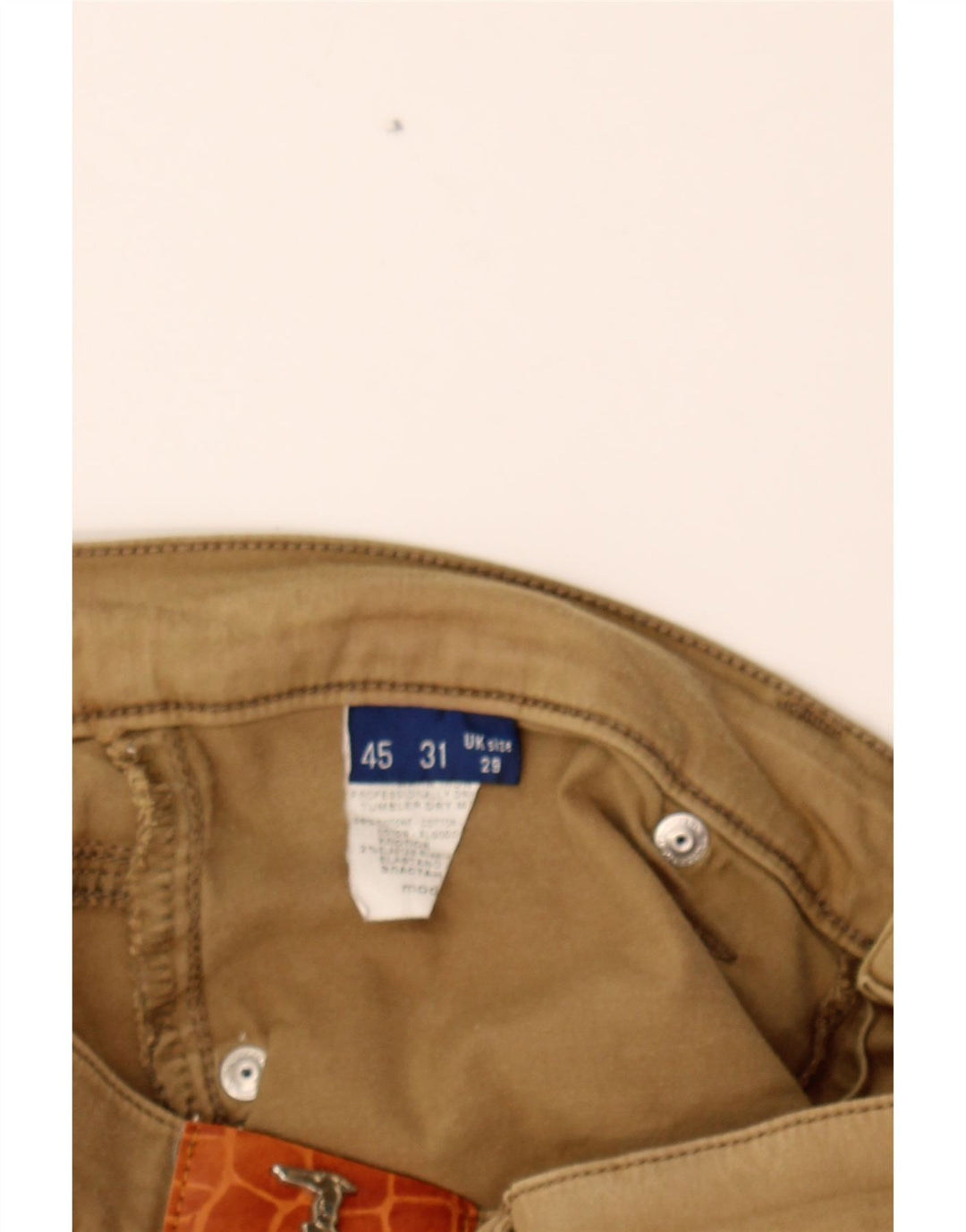 TRUSSARDI Womens Bootcut Casual Trousers W29 L26 Beige Cotton Vintage Trussardi and Second-Hand Trussardi from Messina Hembry 