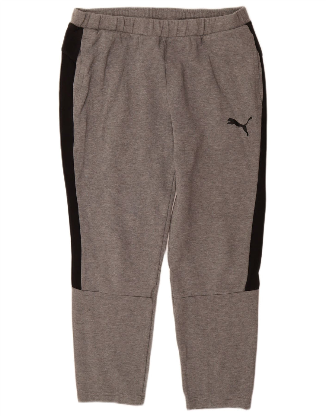 Calça de treino masculina PUMA grande cinza colorblock algodão