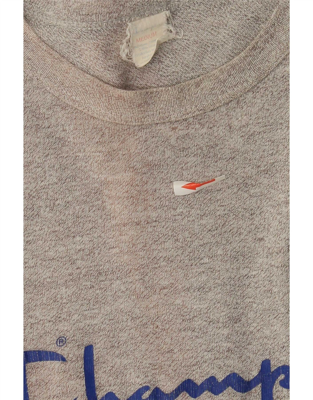 Camiseta Champion masculina gráfica Top algodão cinza médio
