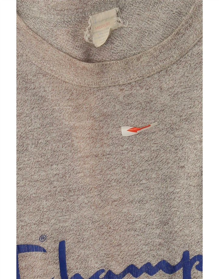 Camiseta Champion masculina gráfica Top algodão cinza médio