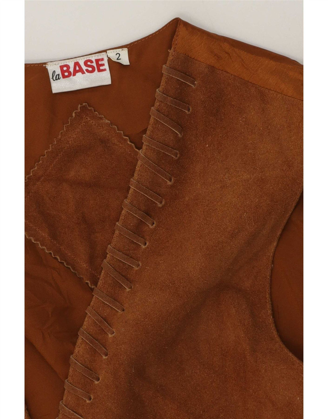 Colete masculino vintage de camurça pequeno couro bege