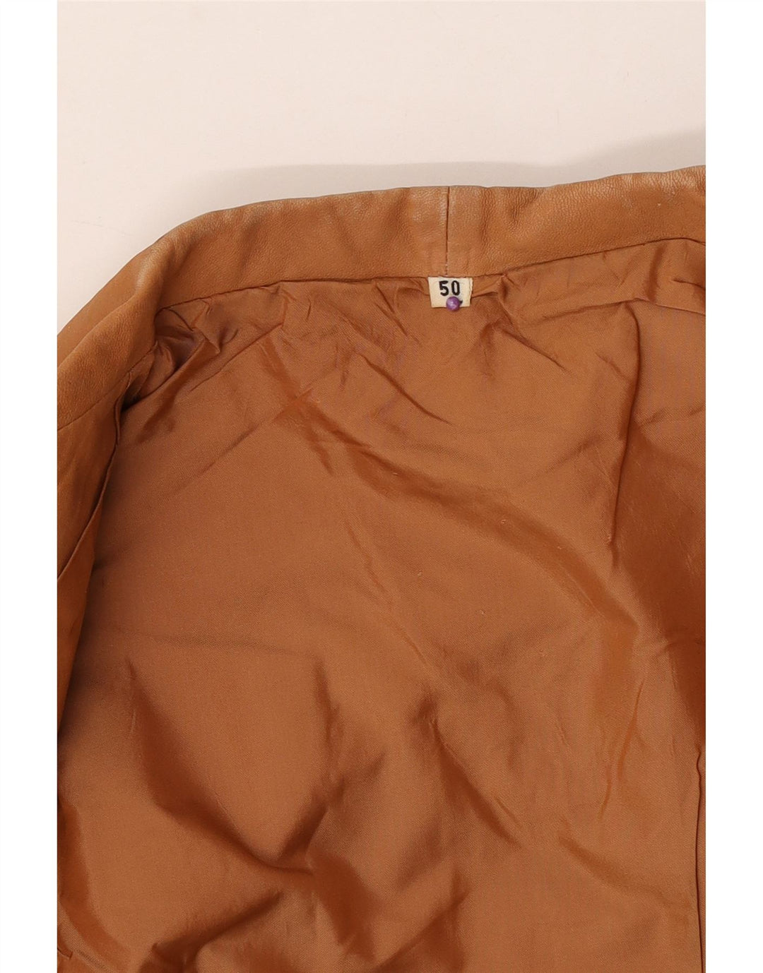 Jaqueta de couro feminina vintage IT 50 XL bege