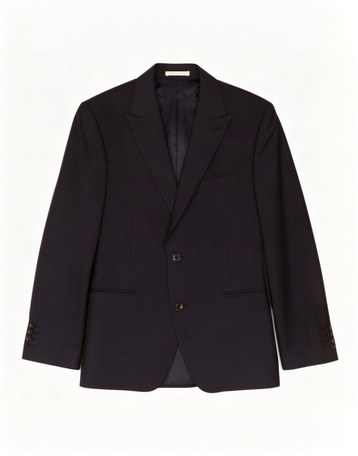 Jaqueta blazer masculina de 2 botões Marks & Spencer Reino Unido 38 lã azul marinho médio
