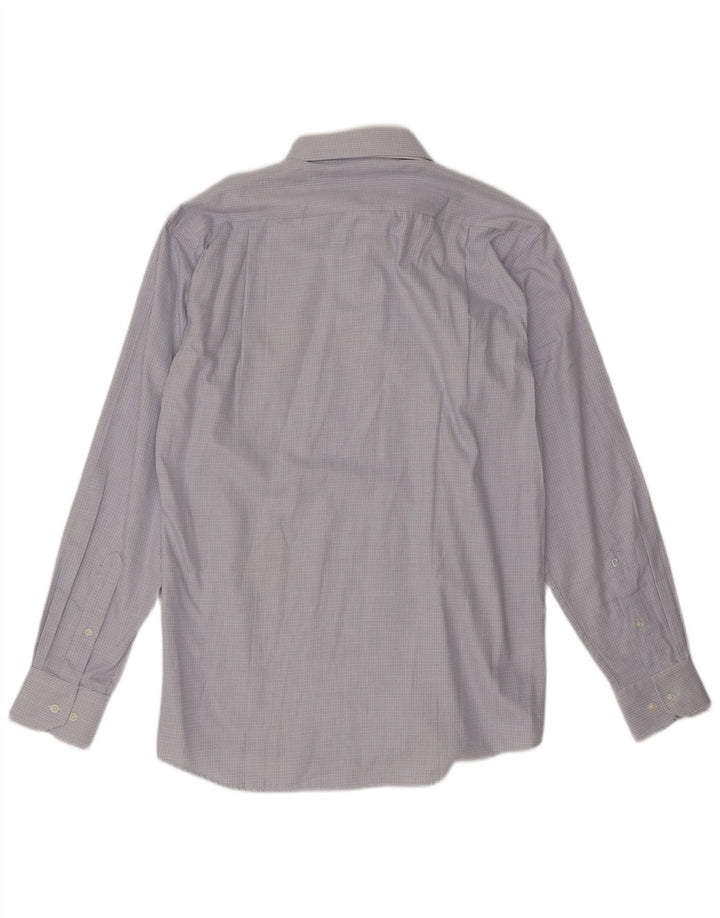 Camisa masculina de flanela Pierre Cardin de algodão xadrez azul médio