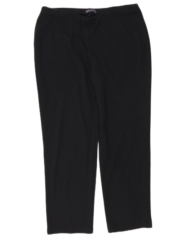 Calça feminina reta casual Marks & Spencer UK 16 grande W36 L28 preta