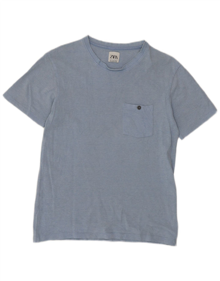 Camiseta masculina Zara Top pequeno azul