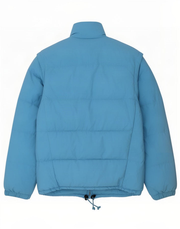 Jaqueta acolchoada masculina vintage UK 40 grande poliamida azul