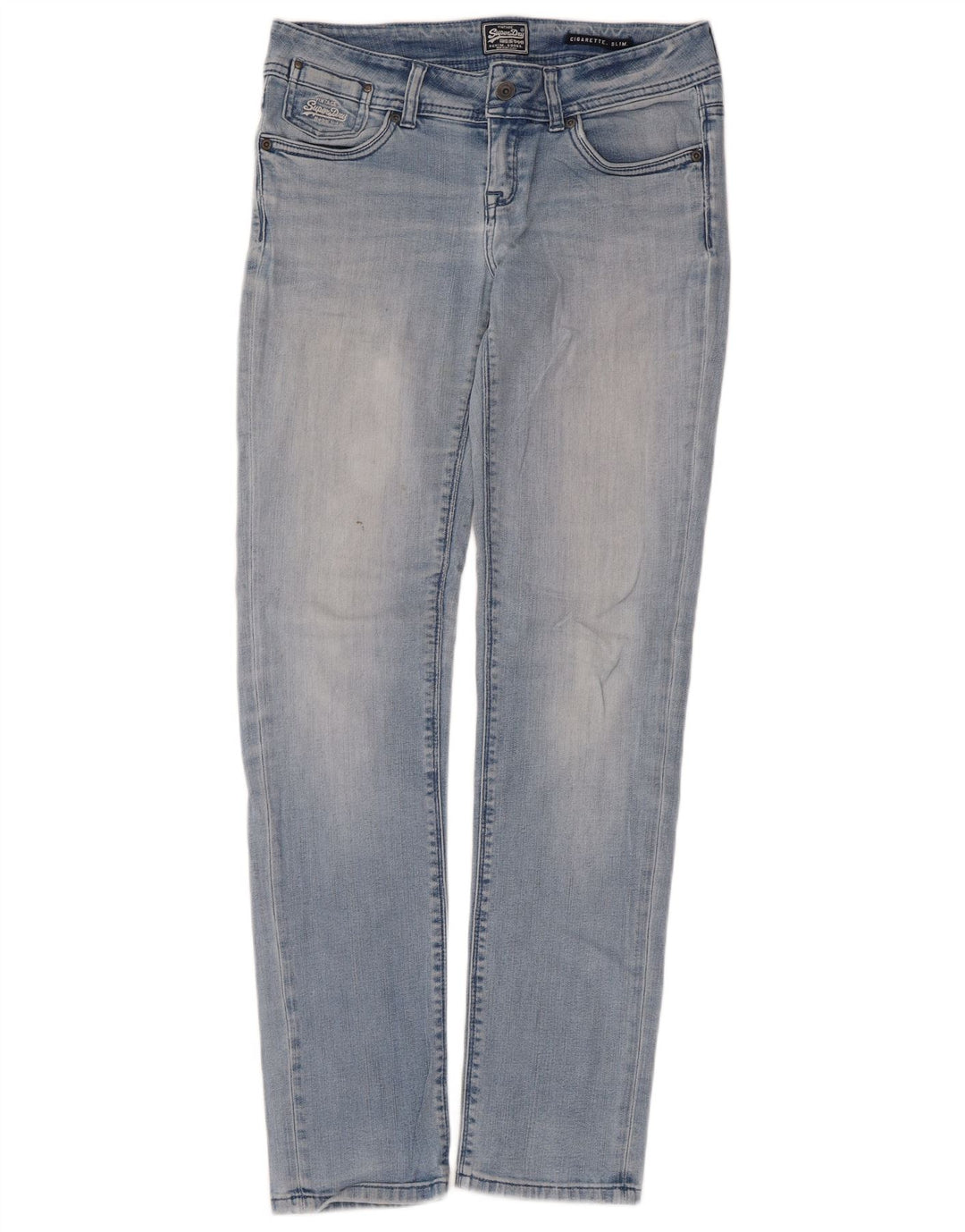 Calça jeans feminina Superdry Cigarette Slim W29 L32 algodão azul