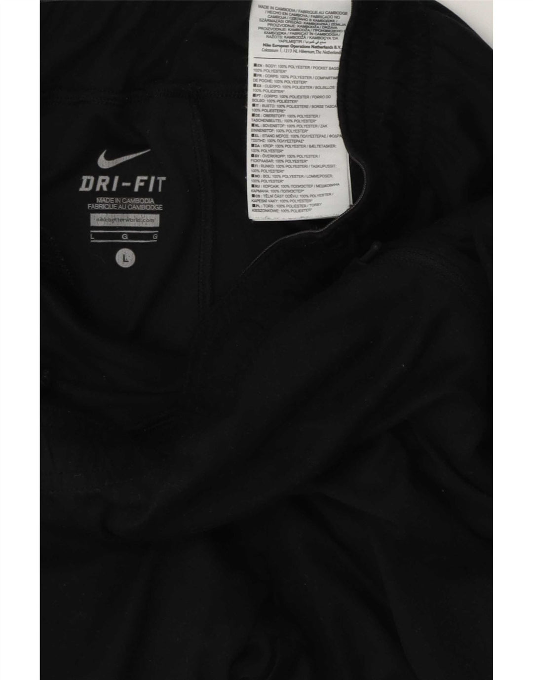 Calça de treino masculina Nike Dri Fit grande poliéster preto