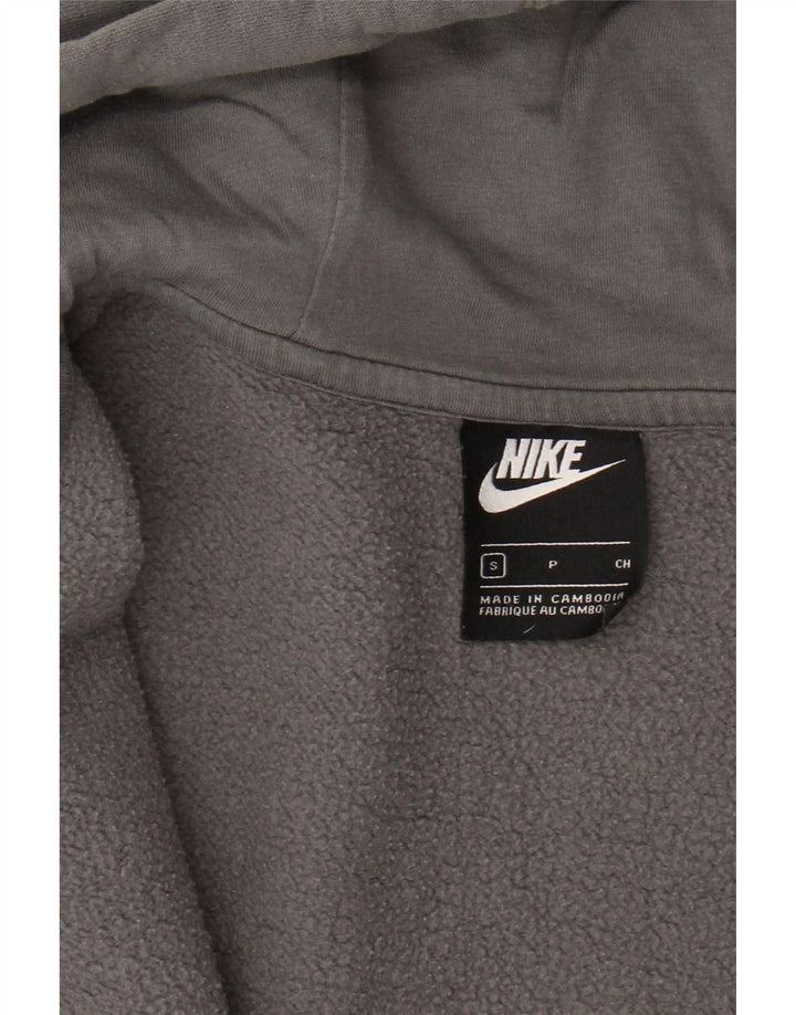 Suéter masculino NIKE com capuz e zíper pequeno cinza algodão