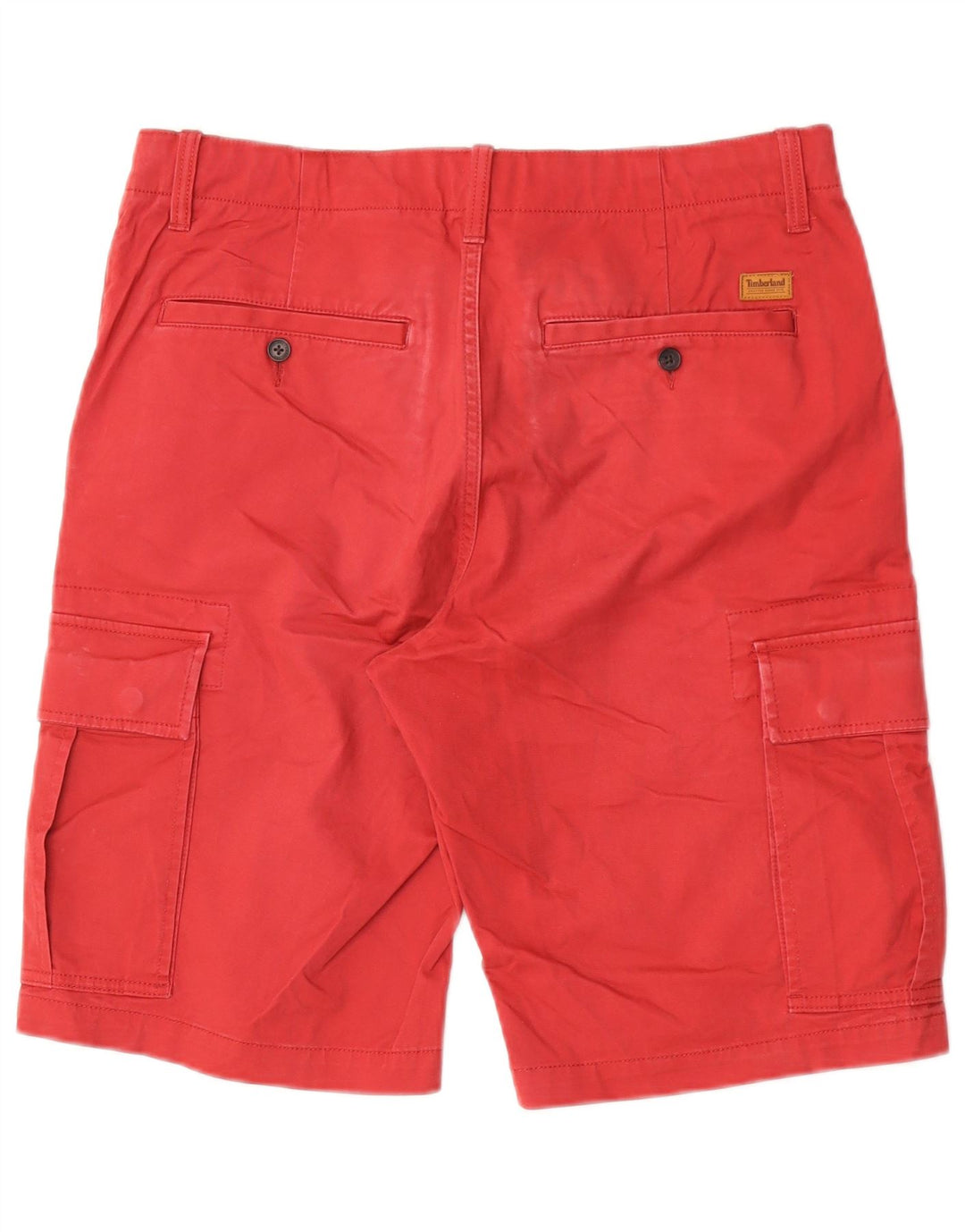 Timberland Mens Relaxed Fit Cargo Shorts W31 Médio Algodão Vermelho