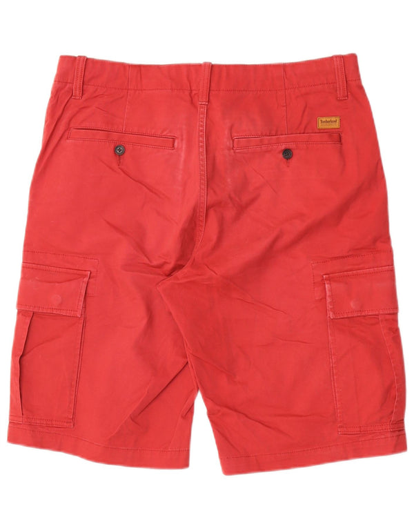 Timberland Mens Relaxed Fit Cargo Shorts W31 Médio Algodão Vermelho