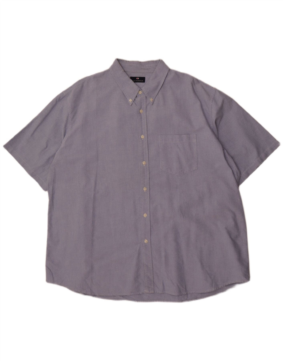 Camisa masculina de manga curta Marks & Spencer 2XL algodão azul