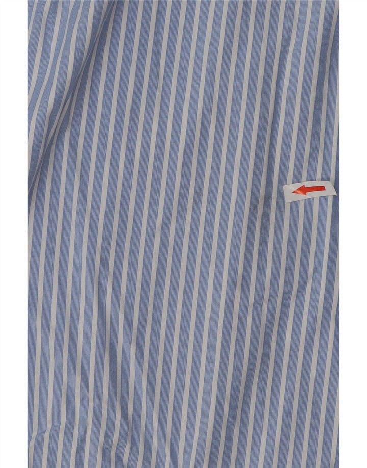 Camisa masculina MASSIMO DUTTI tamanho 16 1/2 grande algodão listrado azul