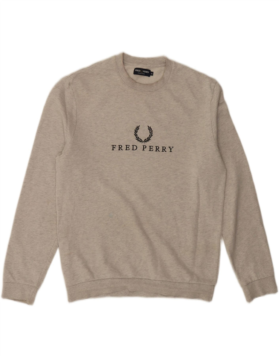 Fred Perry moletom gráfico masculino jumper médio algodão cinza