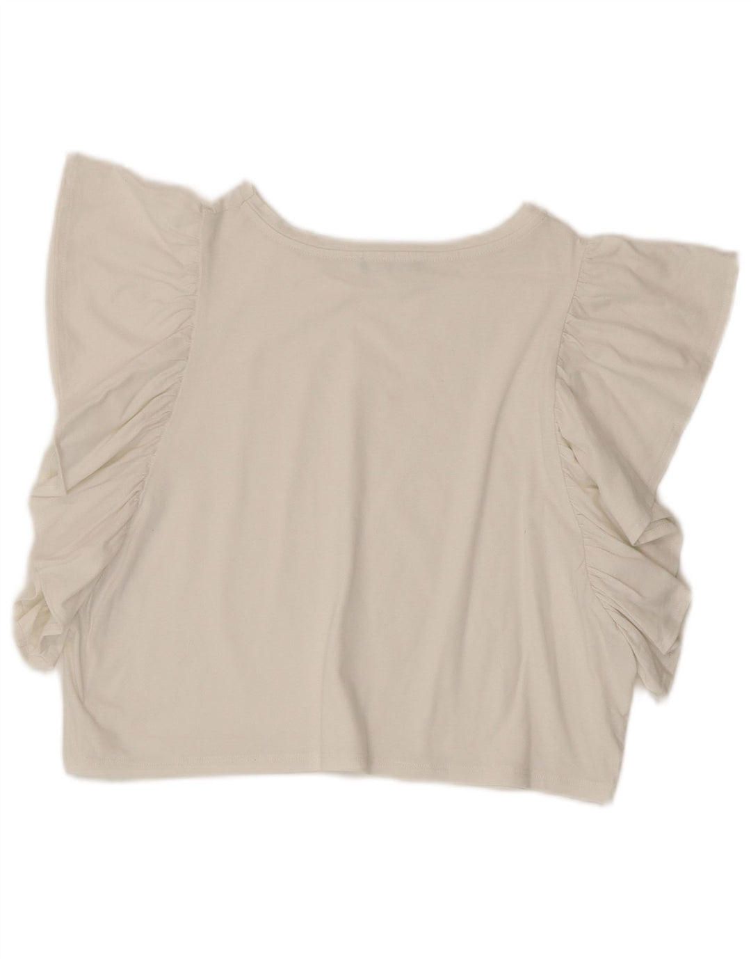 Blusa feminina Benetton Crop Oversized Top UK 10 Pequeno Branco