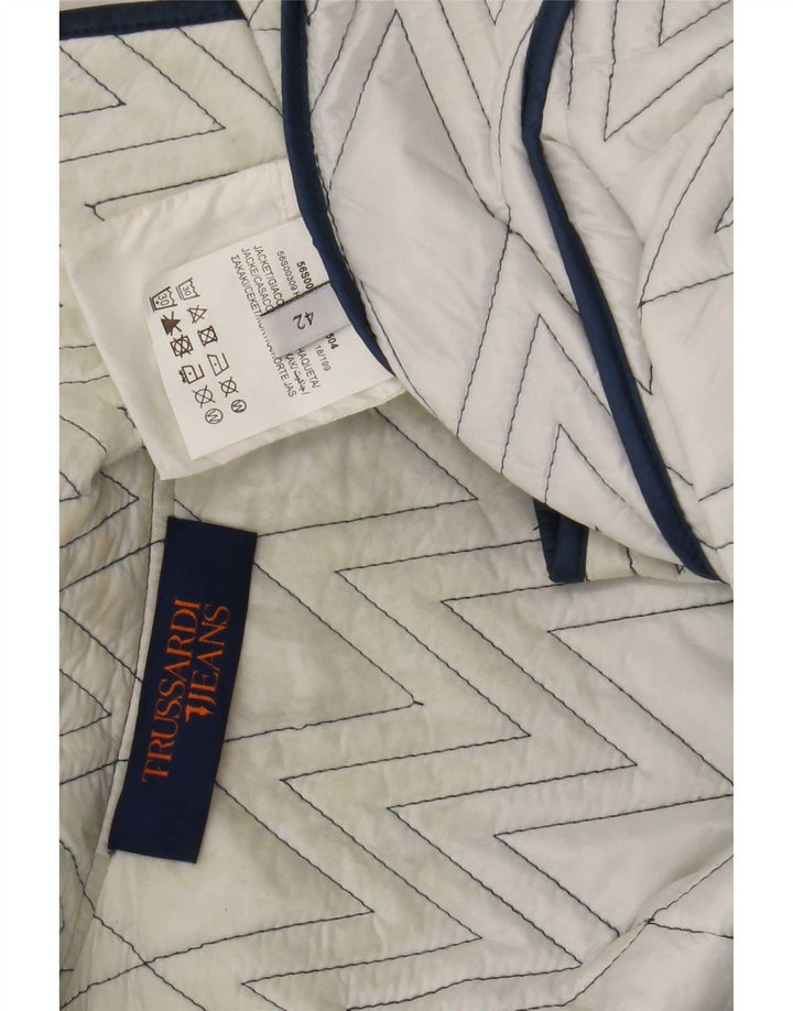 Jaqueta acolchoada feminina Trussardi Jeans IT 42 azul médio colorblock