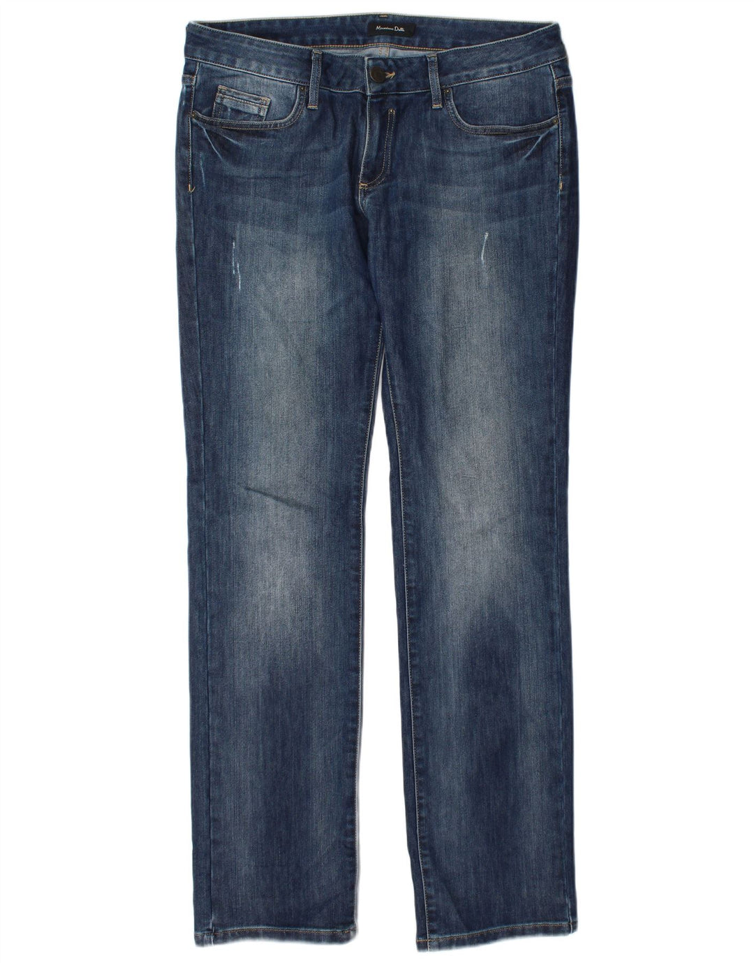 Jeans retos femininos Massimo Dutti EU 42 Grande W32 L34 Azul marinho
