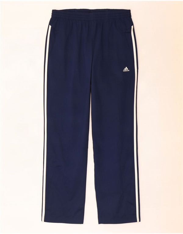 Calça de treino masculina Adidas Climalite grande W34 L32 azul marinho poliéster