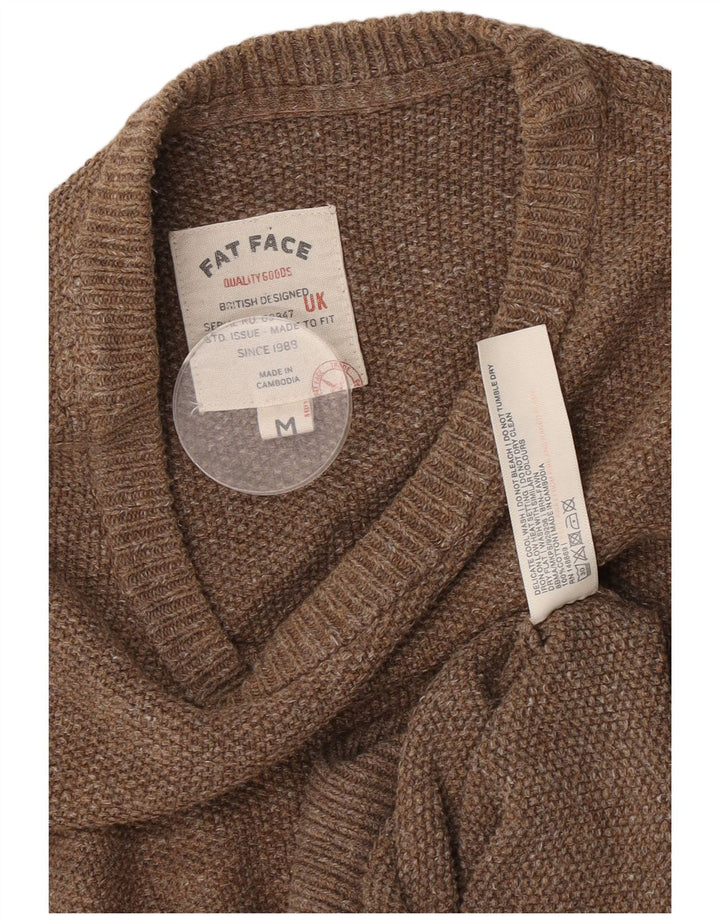 Suéter masculino Fat Face com gola redonda e algodão marrom médio