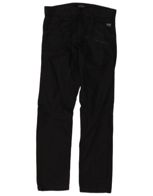 Calça cargo reta masculina Jack & Jones W30 L32 algodão preto