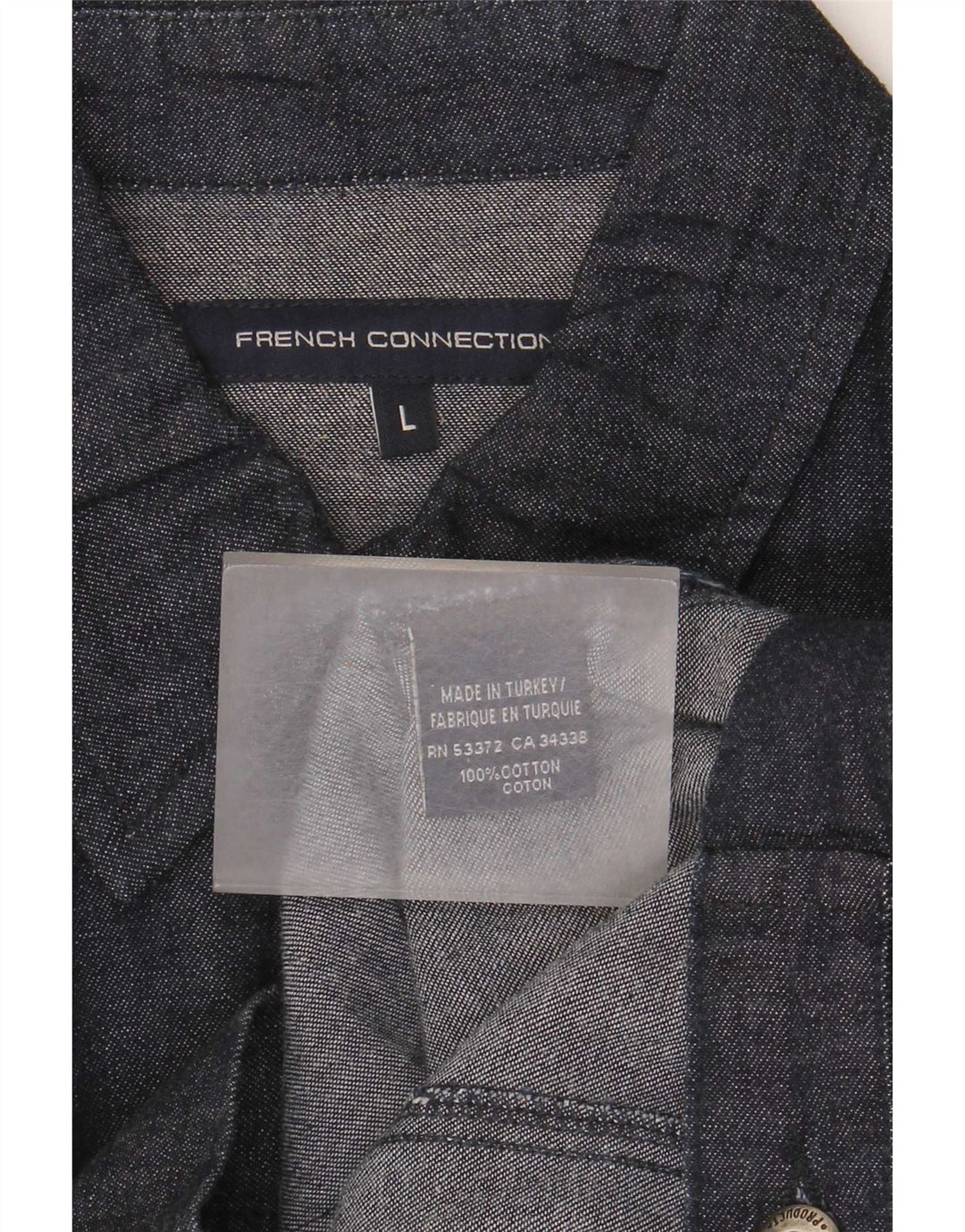 Jaqueta bomber jeans masculina French Connection Reino Unido 40 algodão azul marinho grande