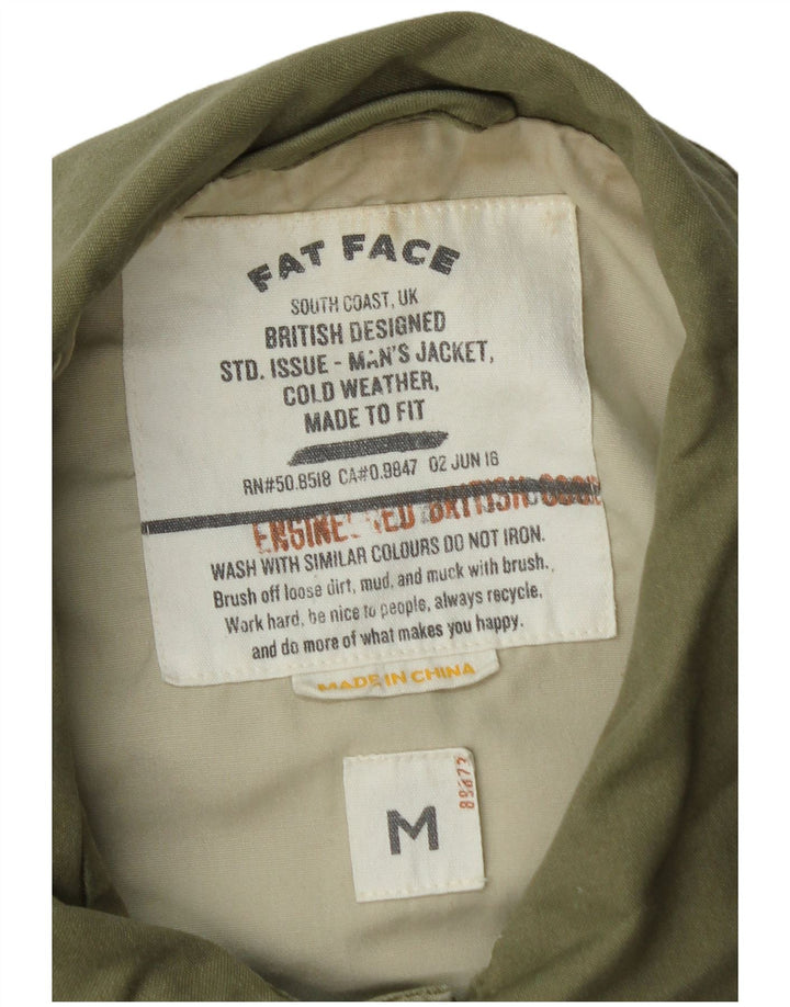 Jaqueta bomber masculina Fat Face Reino Unido 38 algodão cáqui médio