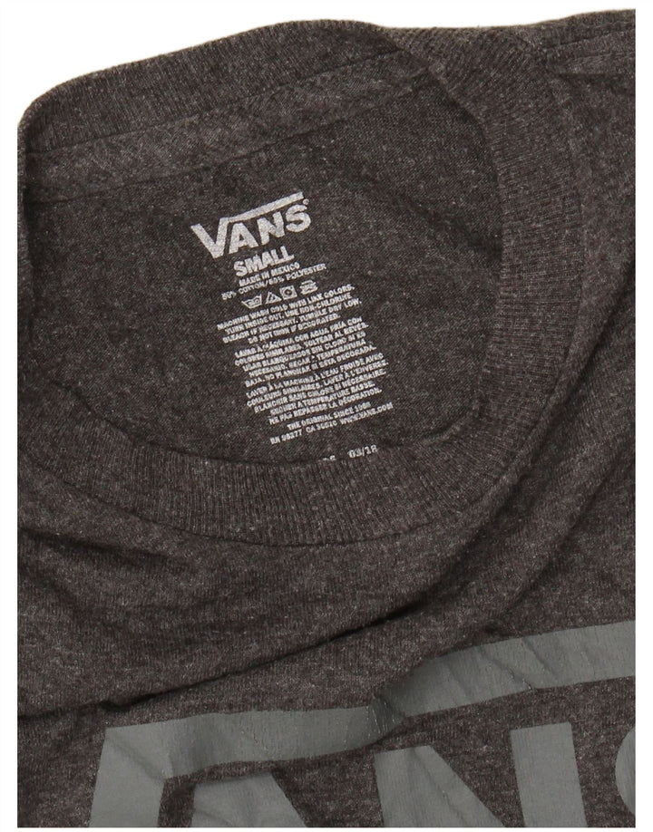 Camiseta masculina VANS com estampa gráfica pequena de algodão cinza