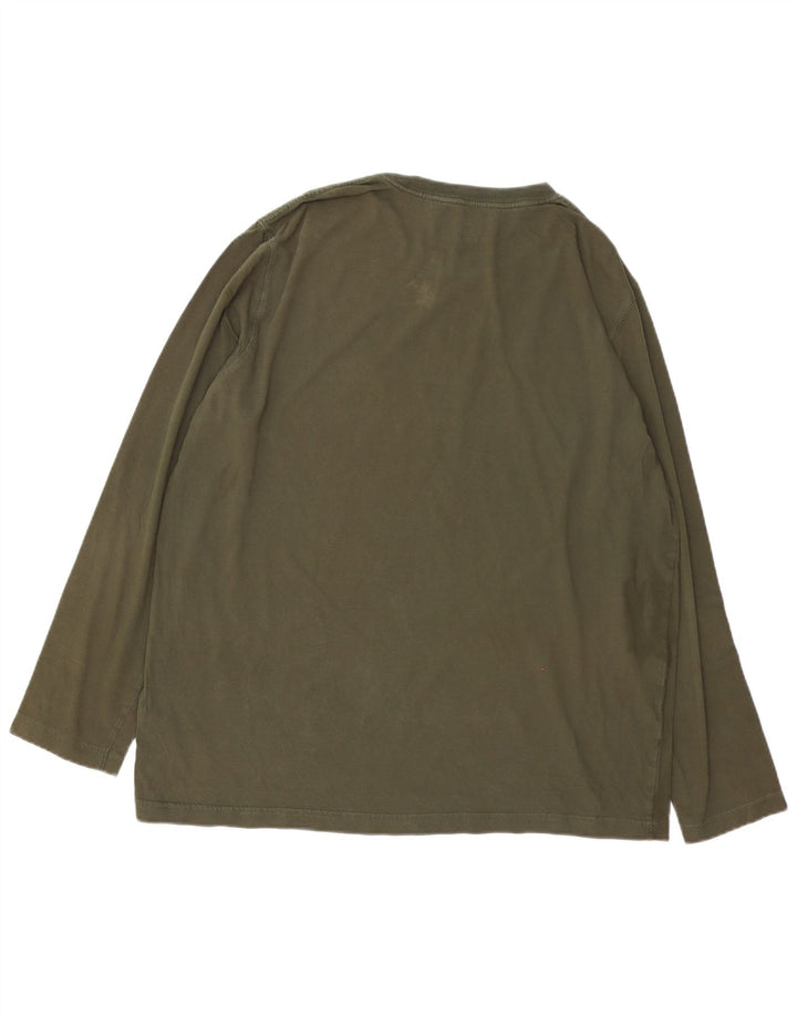 Top gráfico masculino TIMBERLAND regular fit manga comprida XL cáqui algodão