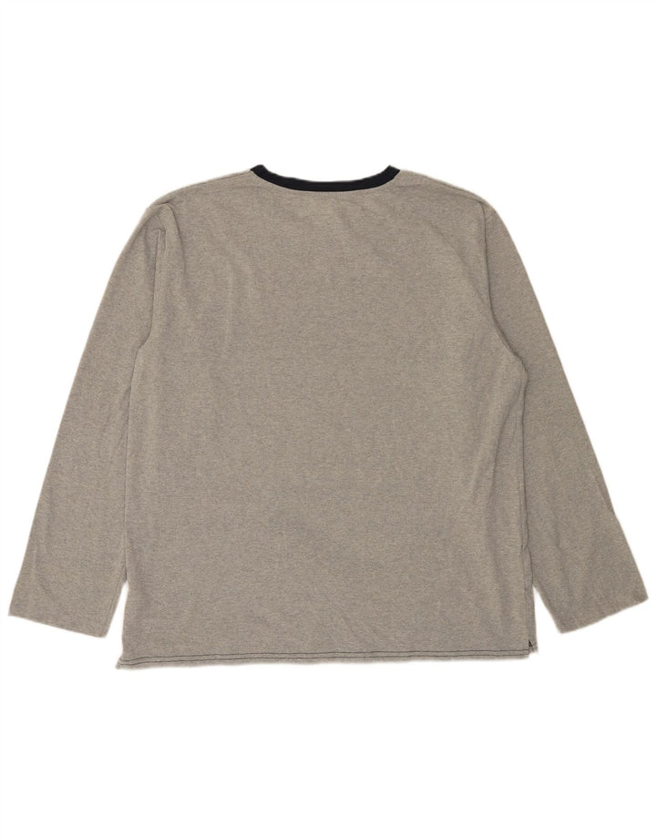 Camiseta masculina The White Company manga comprida grande cinza colorblock poliéster