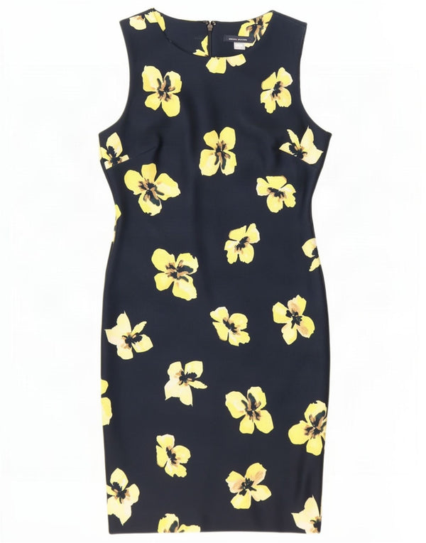 Vestido feminino Tommy Hilfiger sem mangas com bainha US 8 médio azul marinho floral