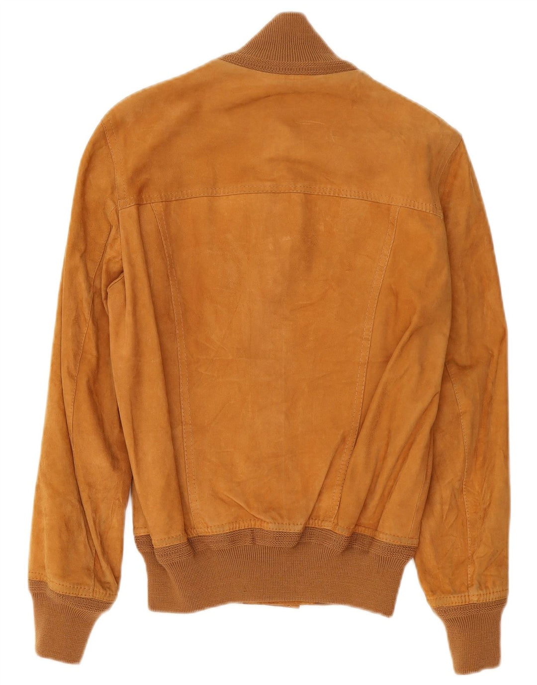 Jaqueta bomber masculina vintage de camurça IT 48 couro bege médio