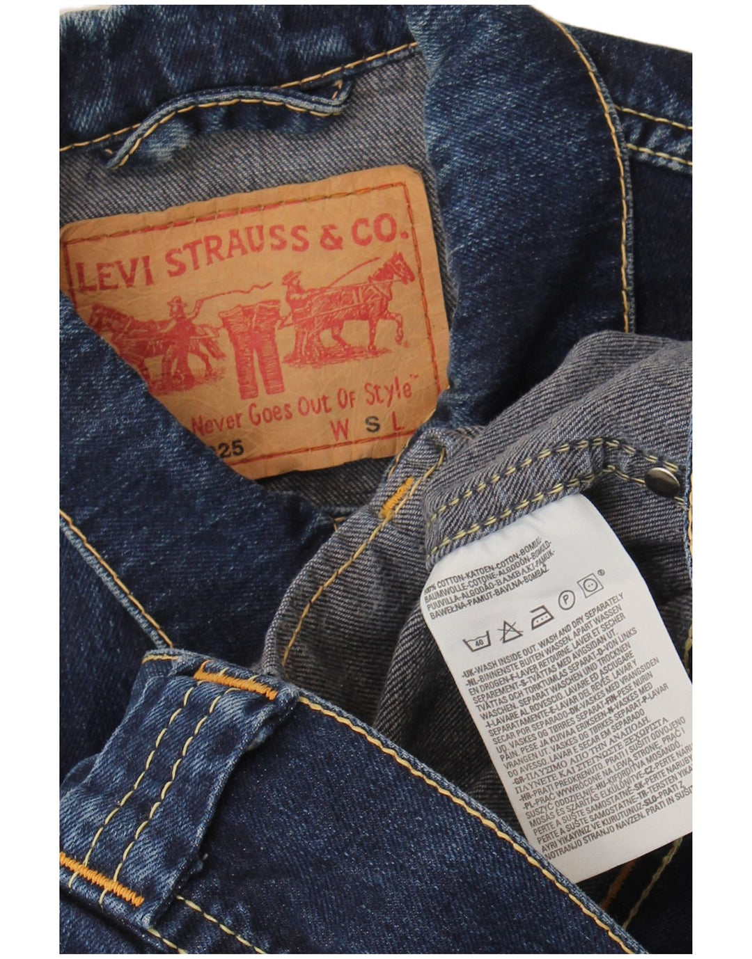 Jaqueta jeans feminina Levi's UK 10 algodão azul pequeno