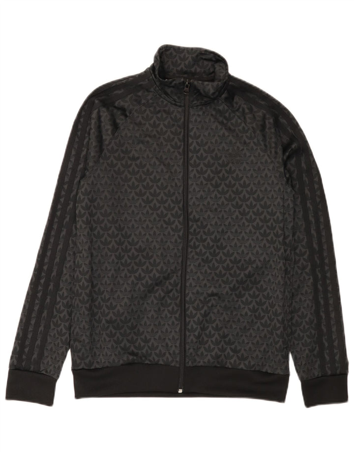 Casaco de treino gráfico Adidas Boys 12-13 anos preto poliéster