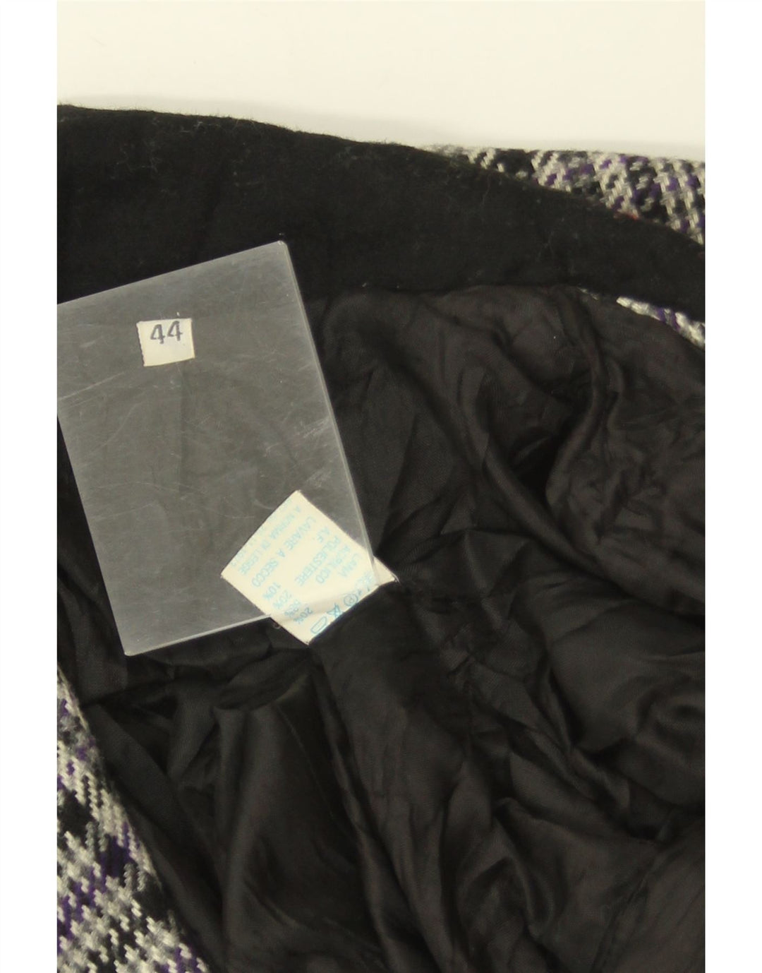 Jaqueta blazer feminina vintage com 3 botões IT 44 lã houndstooth cinza médio