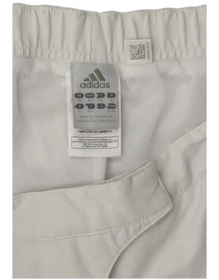 Adidas Womens Climalite Calças Impermeáveis UK 10 Pequeno Poliéster Branco