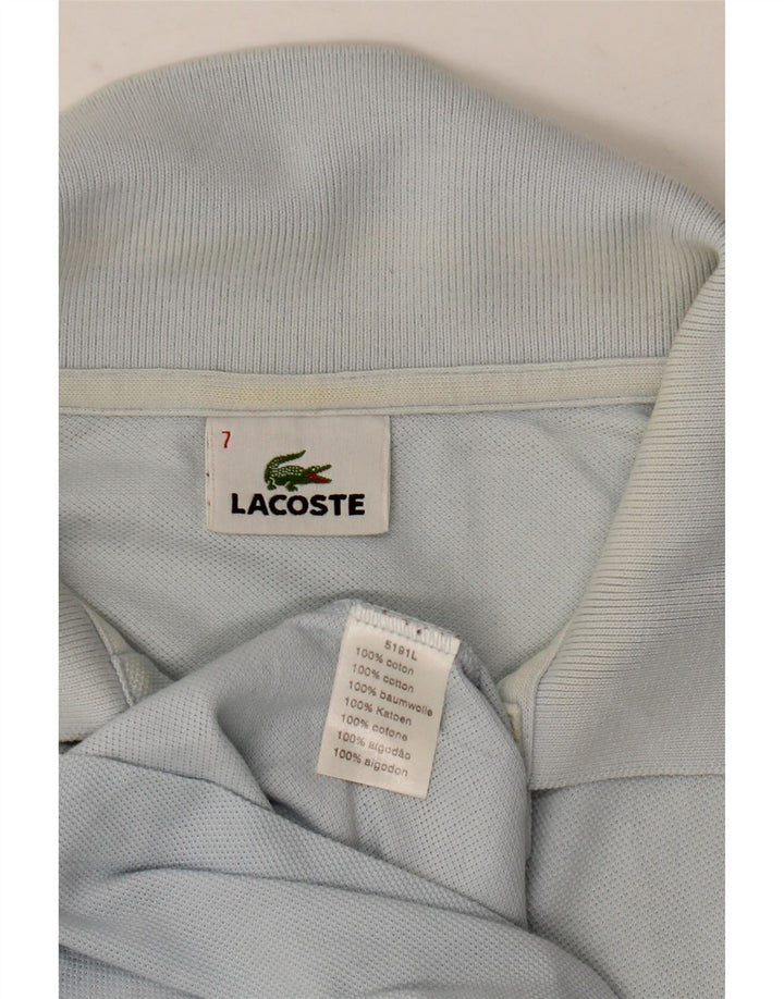 Camisa polo masculina Lacoste tamanho 7 2XL algodão azul