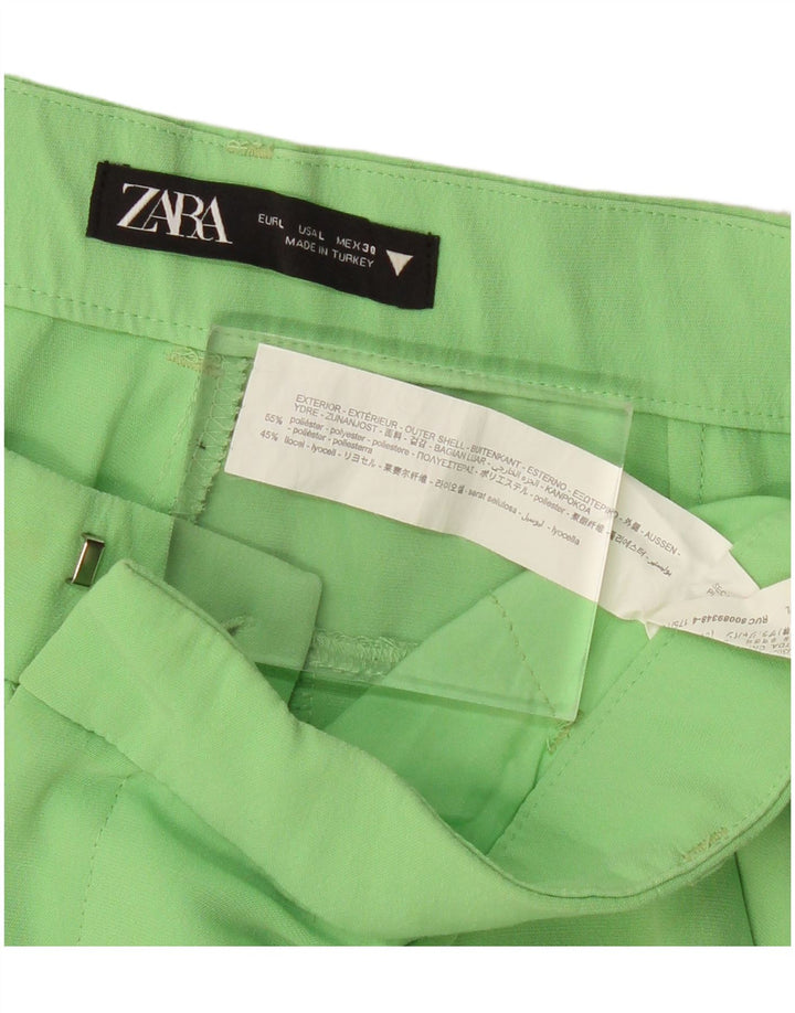 Calça Chino Reta Feminina Zara Grande W34 L33 Verde Poliéster