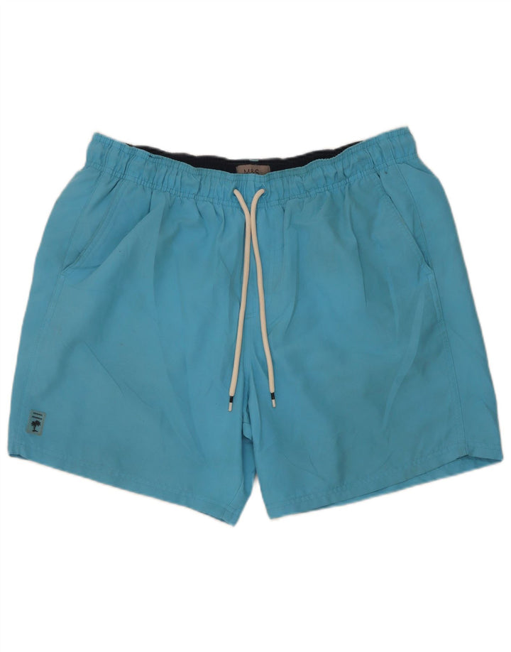 Shorts de natação masculino Marks & Spencer grande azul poliéster