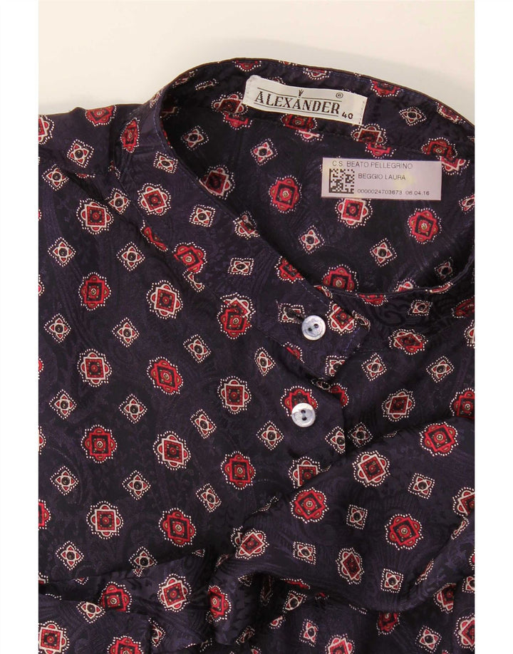 Camisa militar feminina Alexander EU 40 médio azul marinho geométrico