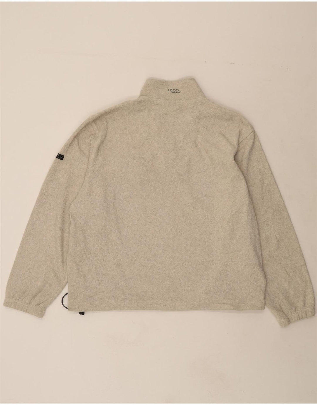 IZOD Mens Zip Neck Fleece Jumper Large Grey Polyester Vintage Izod and Second-Hand Izod from Messina Hembry 