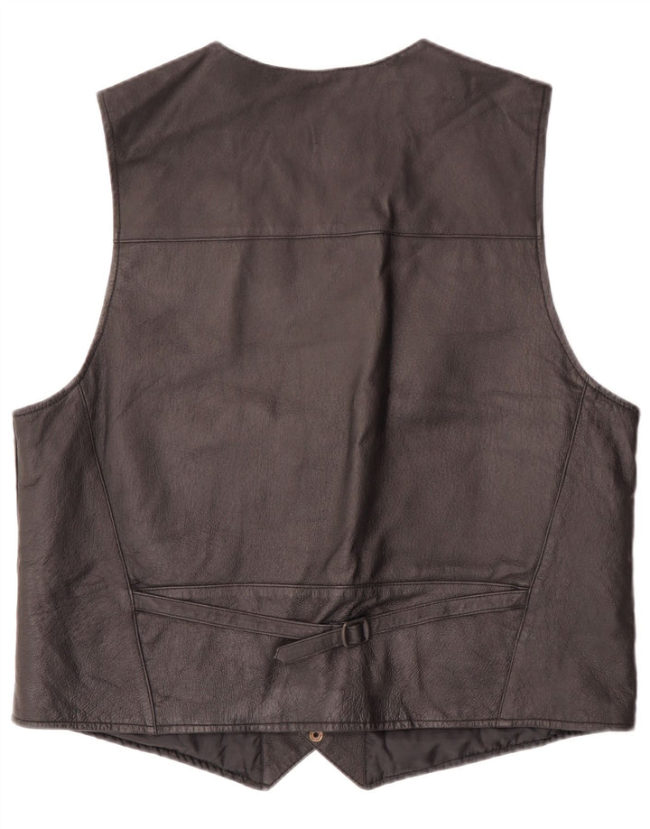 Colete de couro masculino Wilda 2XL couro preto