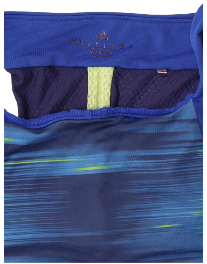 Adidas Womens Climacool Vest Top UK 8/10 Small Blue Pinstripe